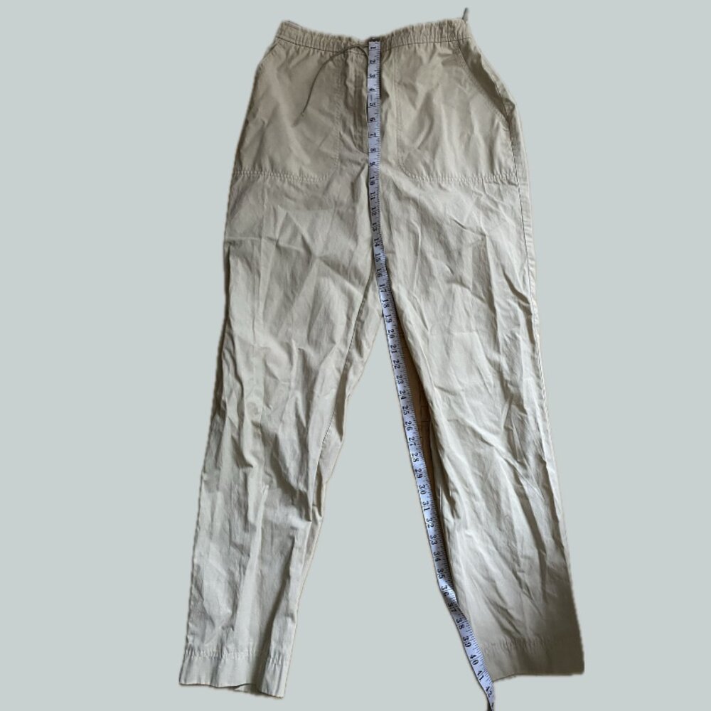 Beige Lightweight Khaki Drawstring Pants - Picture 4 of 10